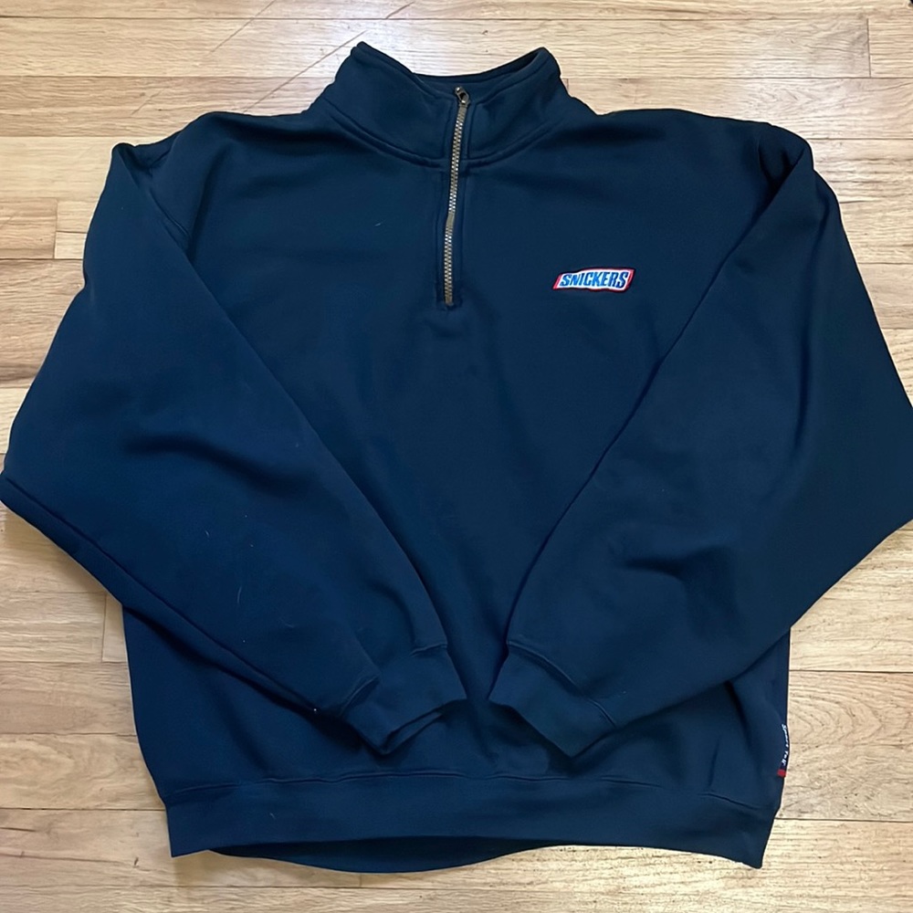 Snickers dark blue quarter zip sweatshirt